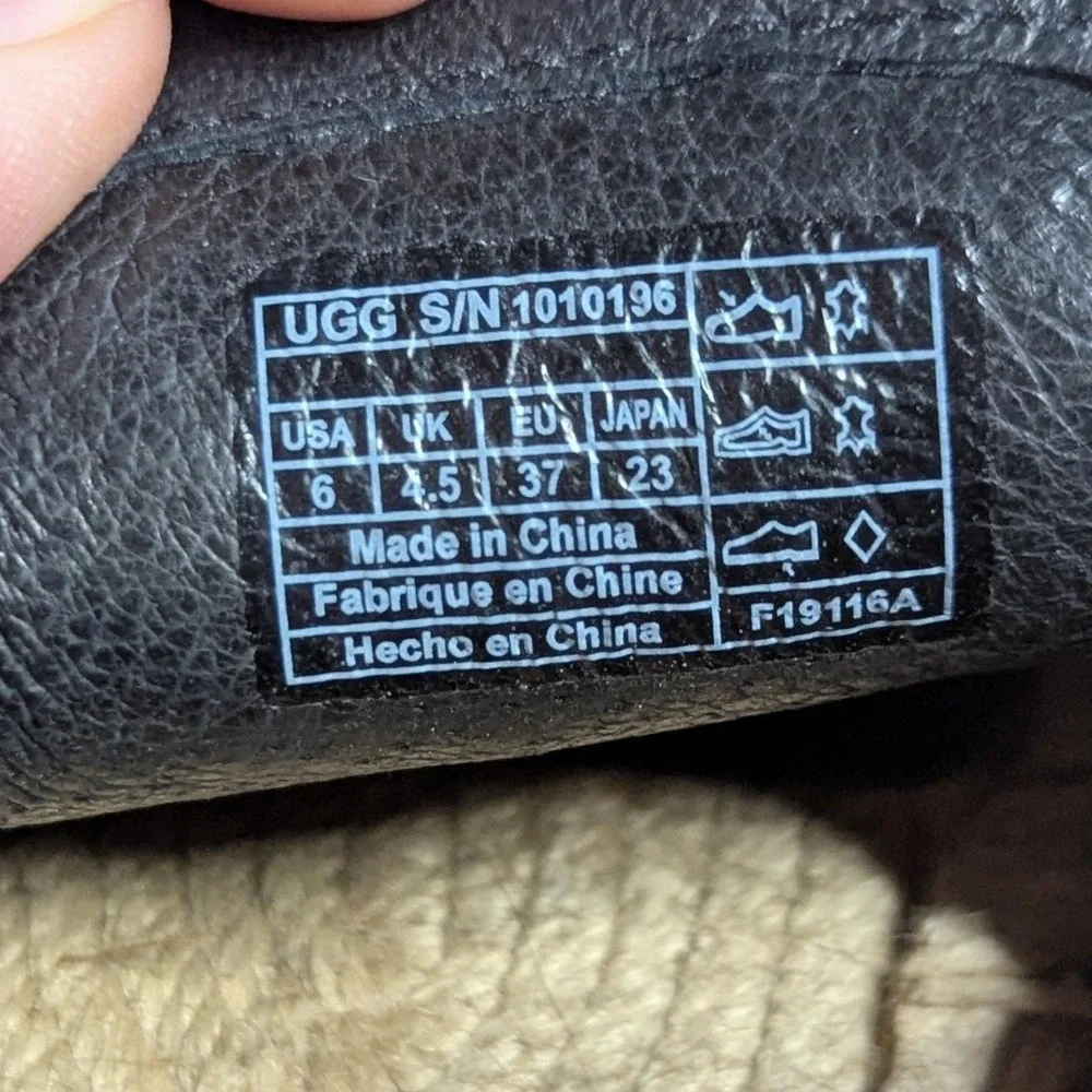 UGG Tioga‎ Metallic Woven Leather Espadrille Loafers Black Pewter 1010196 Size 6